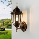 Rustieke wandlamp buiten in zwart koper E27 IP44 buitenlamp binnenplaats tuin balkon terras LYON