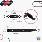 Loadband met blokken, 400 mm, gepoedercoat staal, deurband met kogellagers, scharnier, zwart, links en rechts, laadbanden, deurband, houten deur, tuindeurband