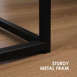 Salontafel, woonkamertafel, salontafel met stalen frame en planken, industrieel design, Scandinavische stijl, eenvoudige montage, bijzettafel, vintage bruin