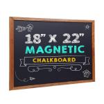 Houten ingelijst schoolbord - Premium magnetisch 18 x 22 rustiek krijtbord, geweldig met gewone of vloeibare krijtmarkers, niet-poreus wandhangend schoolbordbord