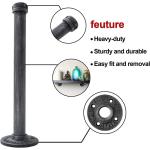 LINKPIPES Plankhouder, 4-pack zwevende plankhouders, rustieke wandmontage, industriële buis rek heavy duty support hardware voor hout (12 inch, zwart-grijs)