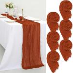 6 stuks kaasdoek tafelloper, terracotta tafelloper 55 x 300 cm, rustieke gaasstof, boho decoratie tafelloper, kaasdoek tafeldecoratie voor bruiloftsfeest, bruidsdouche, tafeldecora