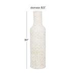 Bamboe Tall Geweven Vloervaas, 9" x 9" x 30", Wit