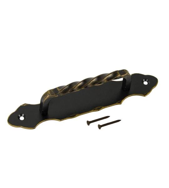 Handvat Antaba Handgreep Deurkruk Wicket 190 mm, Staal Smeedijzer Poedercoating, Elegant Antiek, Kleur Oud Goud, 1 stuk