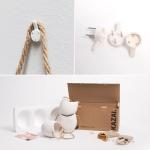 Wandvazen -Ellie- | hangende keramische bloempotten 3-delig | wanddecoratie voor kamer, balkon en tuin | wit (mat)