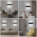 LED wandlamp binnen zwart wandlamp modern up down licht wandverlichting koud wit 6000K trapverlichting 16W IP44 ganglampen voor woonkamer slaapkamer gang van aluminium