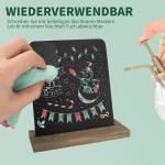 Leisteenbord, 8 stuks, klein krijtbord met rustieke houten standaard, buffet, prijskaartjes, standaard, drankkaart voor bar, café, verjaardag, bruiloft, bevat 3 stiften (stijl 2)
