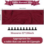 2er-Pack burgunderroter Käsetuch-Tischläufer, 90 x 300 cm rustikaler Gaze-Stoff, Boho-Tischläufer für Hochzeit, Babyparty, Geburtstag, Brautparty, Dekoration