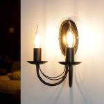 Wandlamp Metaal Bruin Antiek Keuken Hal Woonkamer T:15 cm E14 max. 60 Watt incl. Kaarsen Klassieke Wandlamp Slaapkamer WIOLETTA