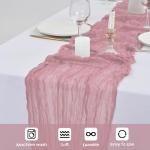 Tafelloper kaasdoek, 6 stuks, roze tafelloper, 55 x 300 cm, rustieke gaasstof, boho-decoratie, tafelloper, kaasdoek, tafeldecoratie voor bruiloft, feest, bruidsdouche, tafeldecorat
