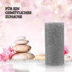 Rustieke stompkaars Grijs Ø7cm x 15cm - Vers. Kleuren/maten - lange brandduur Antiekaars, Geurvrije Altaarkaars - Decoratieve kaars