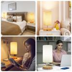 Bedlampjes, set van 2, bedlampje, dimbaar, met geheugenfunctie, USB-aansluiting, 3 kleurtemperaturen en traploze helderheid, tafellampen, geschikt voor slaapkamer, woonkamer, kanto