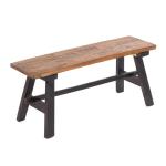Rustieke houten BANK Anzio | 90x39x26 cm (BxHxD), gerecycled hout | klapbankje, keukenbankje, zijbankje, eetkamerbank, plantenbank | kleur: zwart-natuur