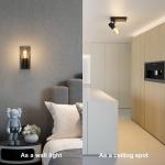 Wandlamp, E27, vintage, industrieel, draaibaar, retro, van metaal, wandverlichting voor trap, hal, slaapkamer, woonkamer, keuken, zwart, lamp niet inbegrepen