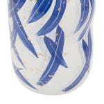 Hedendaagse keramische onregelmatige vaas, 7" x 6" x 13", blauw