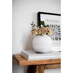 Vaas Soyah van ijzer in wit, Ø 14,5 x 13,5 cm, mat oppervlak als decoratieve tafeldecoratie, bloemenvaas in woonkamer, kantoor en eetkamer