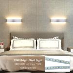 Led-wandlampen, 20 W, 50 cm, modern licht, aangenaam aluminium licht, verlichting voor woonkamer, slaapkamer, woonkamer, hal, trap, lichaam, zilver, 3000 K warm wit