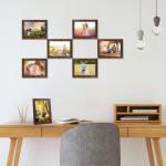 7 stuks fotolijsten set 13x18 cm voor 18x13 foto's en foto's, bruine fotolijst collage, wand- of tafelstandaard - cadeau vriend