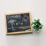 Krijtbord met houten lijst, set van 3 stuks, leisteenbord om te beschrijven van hout, krijtbord met 1 spons, mini-bord, 20 x 30 cm, klein schoolbord, voor buffet, bruiloft, bar, pa