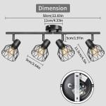 E14 Plafondspot 2 Lampen, e14 led vintage Spot light 350 ° Draaibare plafondspot, Metalen LED plafondlamp zwart voor Binnen Hal Woonkamer Winkel Slaapkamer keuken