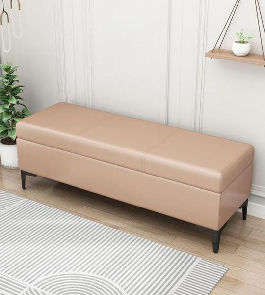 Faux Lederen Opslag Ottomaanse Bank met Gestoffeerde Slaapkamer Bank Speelgoed Doos Organizer Salontafel 300 Lbs Ondersteuning