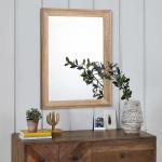 Rustieke Spiegels voor Wandrechthoek Houten Frame Spiegel Groot 50 x 40 cm Boerderij Slaapkamer Badkamer Decoratieve Spiegel