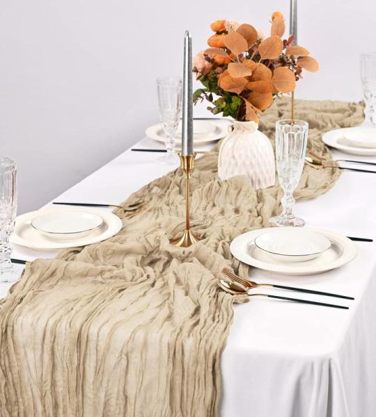 2 Packungen Käsetuch-Tischläufer, 3 m, Gaze-Tischläufer, Pessach-Tischdekoration, 88,9 x 304,8 cm, rustikaler Käsetuch-Tischläufer, transparenter Käsetuch-Stoff, Tischläufer