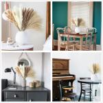Gedroogde pampasgrasdecoratie, 100 stuks pampasgras met gedroogde bloemen, rietgrasboeket voor bruiloft, boho-bloemen en tafeldecoratie thuis, rustieke boerderijfeest