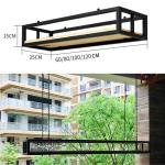 Decken-Blumentopf-Gestell Hängender Blumenständer Schwebende Regale Mit Massivholzplatte Und Eisenrahmen, Hölzernes Hängeregal Für Wohnzimmer Restaurant Bar Blumenladen Balkon