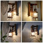 Houten retro verlichting rustieke woonkamer wandlamp slaapkamer muur eenvoudige creatieve wandlamp vintage antiek nostalgie interieur design wandlamp