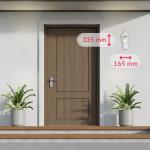 Aluminium wandlamp buiten wit rustiek glas E27 H: 38cm IP44 buitenlamp binnenplaats tuin balkon terras