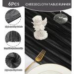 Tafelloper kaasdoek, 6 stuks, zwarte tafelloper, rustieke gaasstof, boho-decoratie, tafelloper, kaasdoek, tafeldecoratie voor bruiloft, feest, bruidsdouche, tafeldecoratie