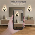 Accu wandlamp dimbaar LED wandlamp draadloos binnenwandlamp magneet met aanraakschakelaar 3 kleurtemperaturen voor woonkamer slaapkamer gang oplaadbare wandlampen, zwart