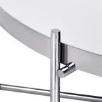 Salontafel Ø 75x35 cm uniek in zilver van metaal en glas, design woonkamertafel met glasplaat en metalen frame, ronde bijzettafel, moderne glazen tafel, elegante salontafel, loung