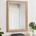 Rustieke Spiegels voor Wandrechthoek Houten Frame Spiegel Groot 50 x 40 cm Boerderij Slaapkamer Badkamer Decoratieve Spiegel