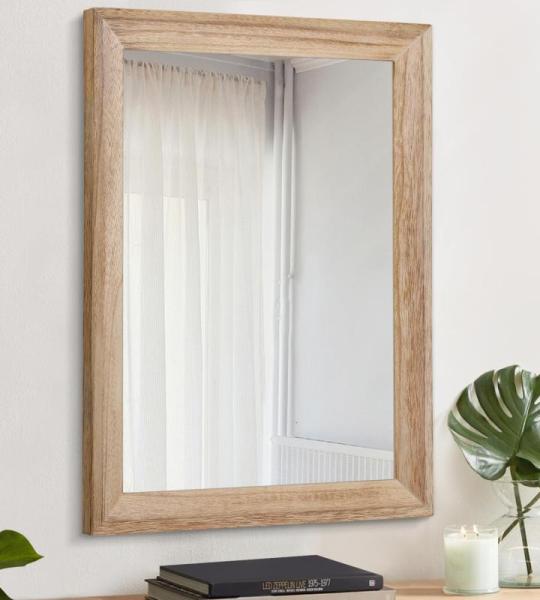 Rustieke Spiegels voor Wandrechthoek Houten Frame Spiegel Groot 50 x 40 cm Boerderij Slaapkamer Badkamer Decoratieve Spiegel