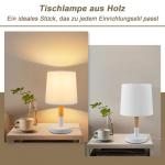 Bedlampje set van 2 tafellamp woonkamer - houten tafellamp E27 fitting bedlamp slaapkamer wit landhuisstijl bedlampje nachtkastje modern voor eetkamer landhuis restaurant