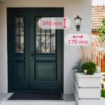 Wandlamp met bewegingsmelder, aluminium glas in koper antiek IP44 tuin D: 23 cm E27 sensor rustieke wandlamp outdoor PARIS