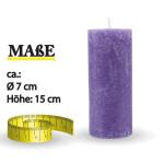 Rustieke stompkaars Paars Ø7cm x 15cm - Vers. Kleuren/maten - lange brandduur Antieke Kaars, Geurvrije Altaarkaars - Decoratieve kaars