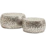 Design Pebbles Deluxe Salontafel, Set van 2, Zilver