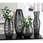 Casablanca Vaas, bloemenvaas, grijs, zwart, van glas, decoratie voor woonkamer, cadeau voor vrouwen, verjaardag, Moederdag, 39 cm
