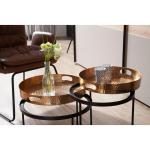 Tafel Set Gehamerd Metaal Goud Bijzettafel set van 2 | Tafel Woonkamer Rond | Moderne Woonkamertafel Tafel met uitneembaar Blad