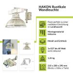 Wandlamp metaal hout in shabby wit woonkamer keuken H: 20 cm E27 natuurlijk gezellig landhuis rustieke vintage wandlamp HAKON