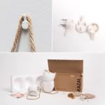 Kazai Plantenpotjes voor aan de muur, set van 3, wandhouders met plantenpotjes, decoratie als hangende bloempot van keramiek, potten voor kamerplanten, geschikt voor onder meer vet