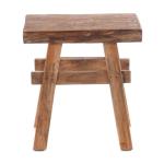 Rustieke houten KRUK Vintage 40 | 43x45x27 cm (HxBxD), gerecycled hout | massief houten krukje, bijzetkruk, bloemkruk, voetkruk | kleur: 01 natuur-vintage