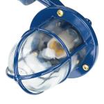 Wandlamp buiten IP64 blauw E27 glas messing massief maritiem H: 27 cm decoratieve buitenwandlamp huis tuin