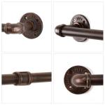 Buishanddoek aan de muur gemonteerd, industriële handdoekhouder, rustiek, heavy duty, badkamerhardware (30 cm, rood brons)
