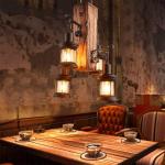 Retro hanglamp loft bar industriële hanglamp creatieve persoonlijkheid woonkamer hout in hoogte verstelbaar E27 industriële hanglamp voor eetkamer woonkamer keuken café