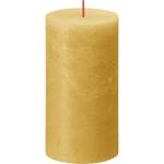 Rustieke stompkaarsen, okergeel, set van 4 stuks, decoratieve kaarsen voor huishouden, lengte brandduur 60 uur, ongeparfumeerde, natuurlijke plantenwas, zonder palmolie, 13 x 7 cm