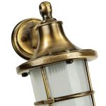 Buitenwandlamp echt messing glas in antiek messing IP64 voordeur tuin D: 22 cm E27 lantaarn rustieke maritieme wandlamp buiten